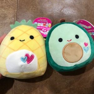 2 valentines fruit squishmallows